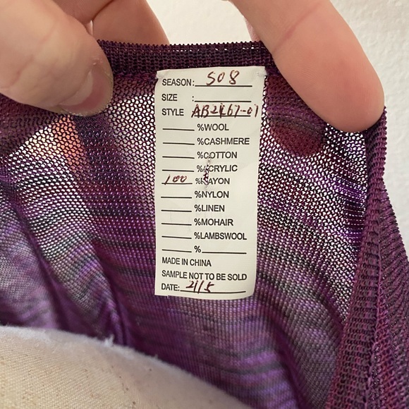 Gorgeous! Italian Designer Production Sample; Purple Slip&Cowl-Neck Dress! EUC! - Picture 13 of 16